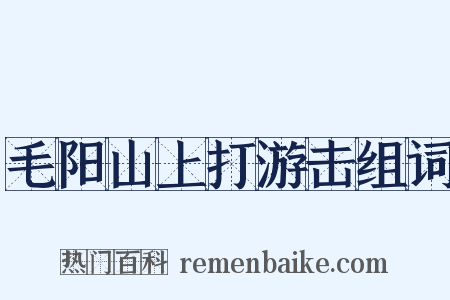 毛阳山上打游击组词是什么意思的图片